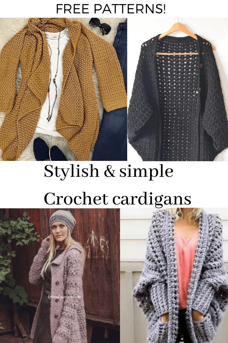 Stylish and Simple Crochet Cardigans – Free Crochet Patterns