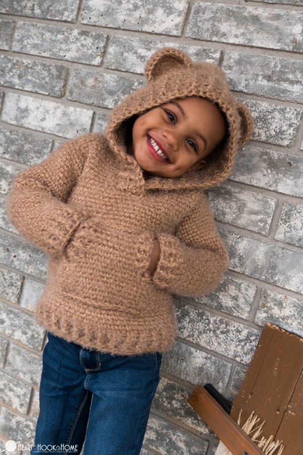 Children's clothing crochet bear hoodie