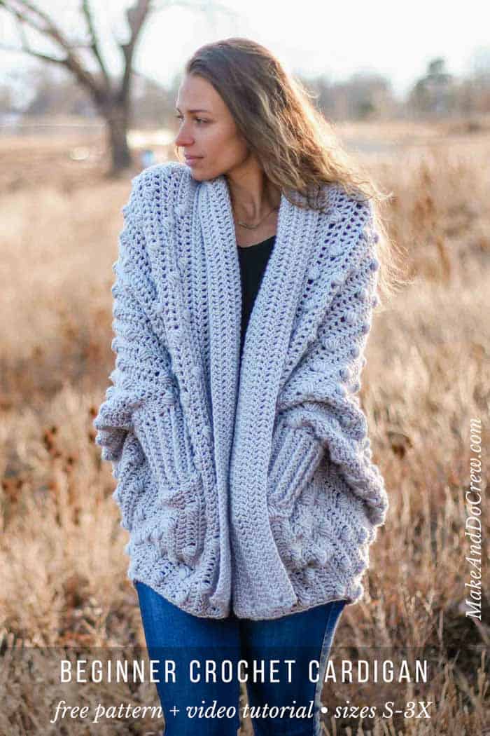 bobble crochet cardigan