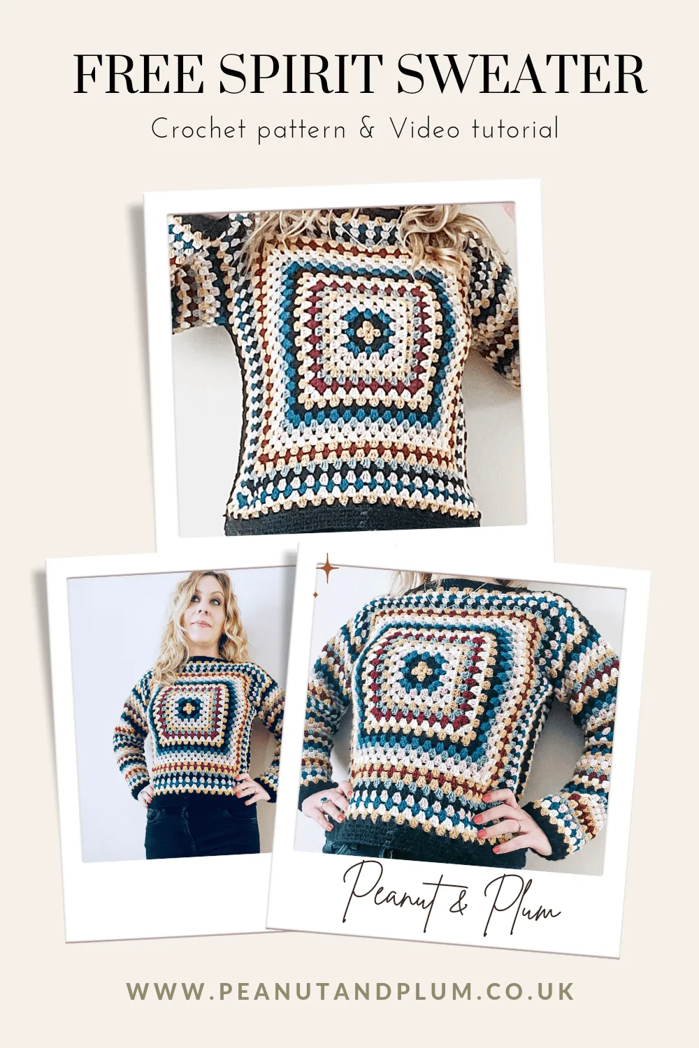 Free Spirit Crochet Granny Square Sweater
