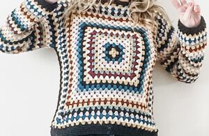 Crochet granny square top