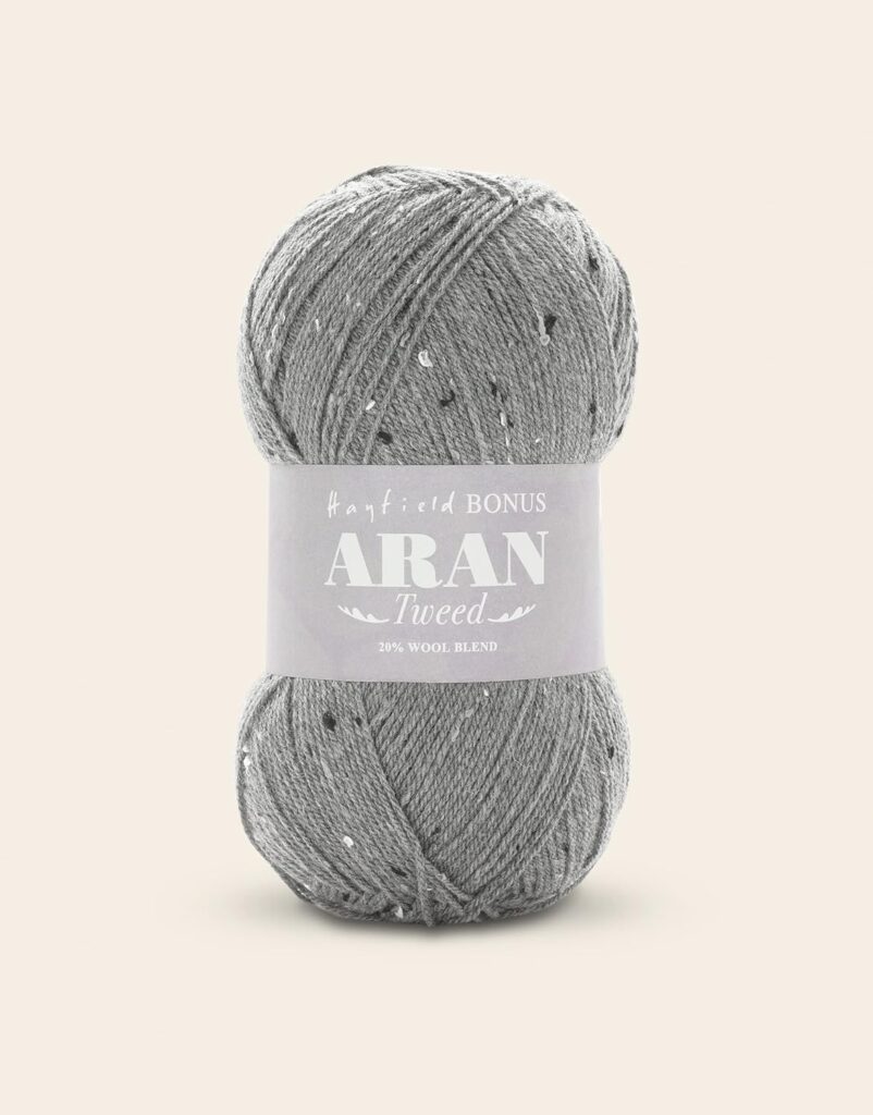 Hayfield aran with tweed grey