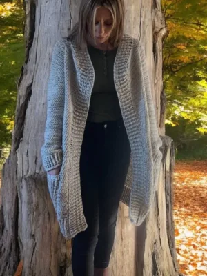 Crochet ribbed cardigan