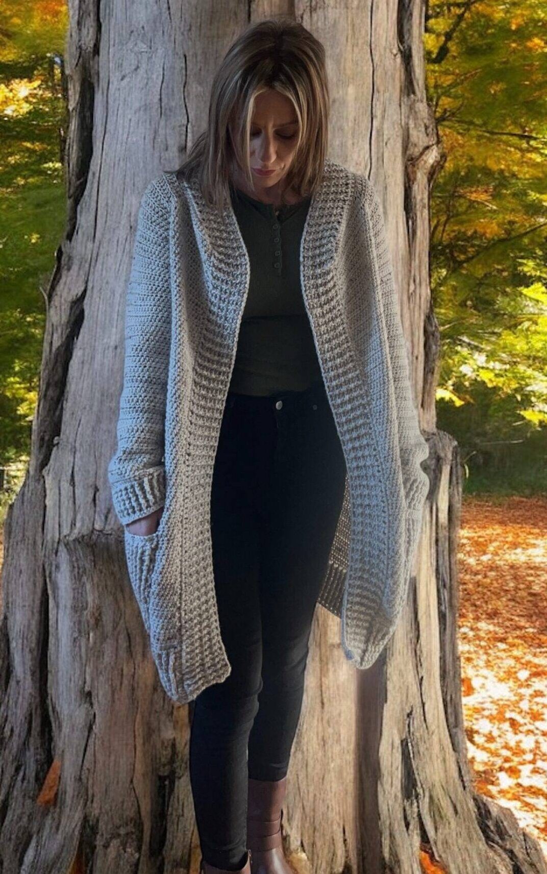 Crochet ribbed cardigan