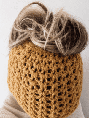 Messy bun beanie pattern
