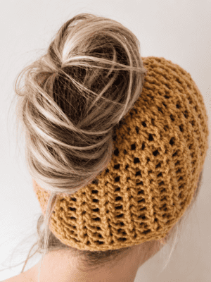 Messy Bun Beanie Pattern