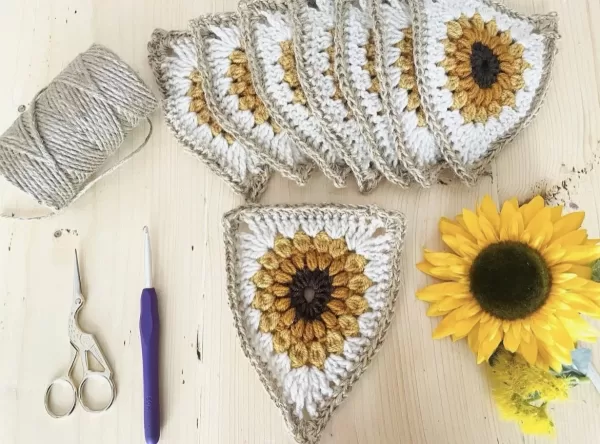 Crochet Sunflower Bunting