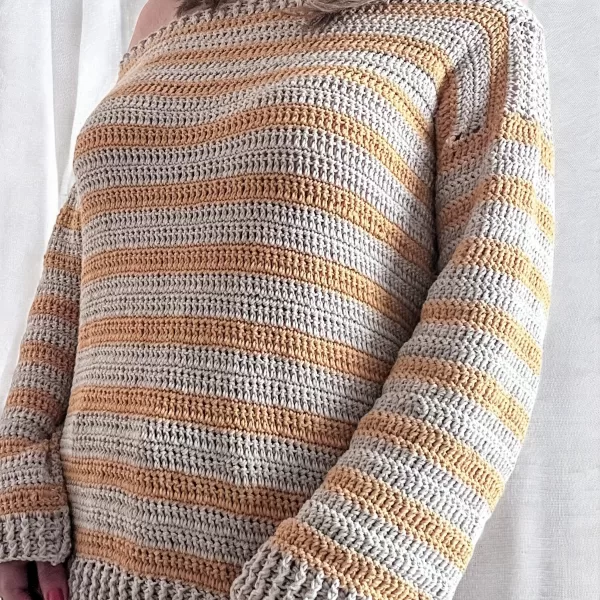 Sun-Kissed Off The Shoulder - Crochet Summer Sweater - Image 4