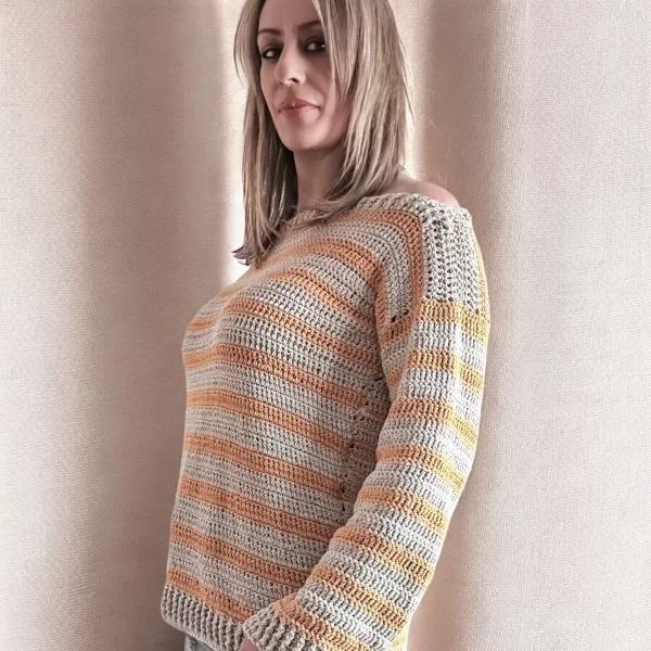 Sun-Kissed Off The Shoulder - Crochet Summer Sweater - Image 5