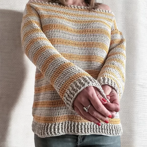Sun-Kissed Off The Shoulder - Crochet Summer Sweater - Image 8