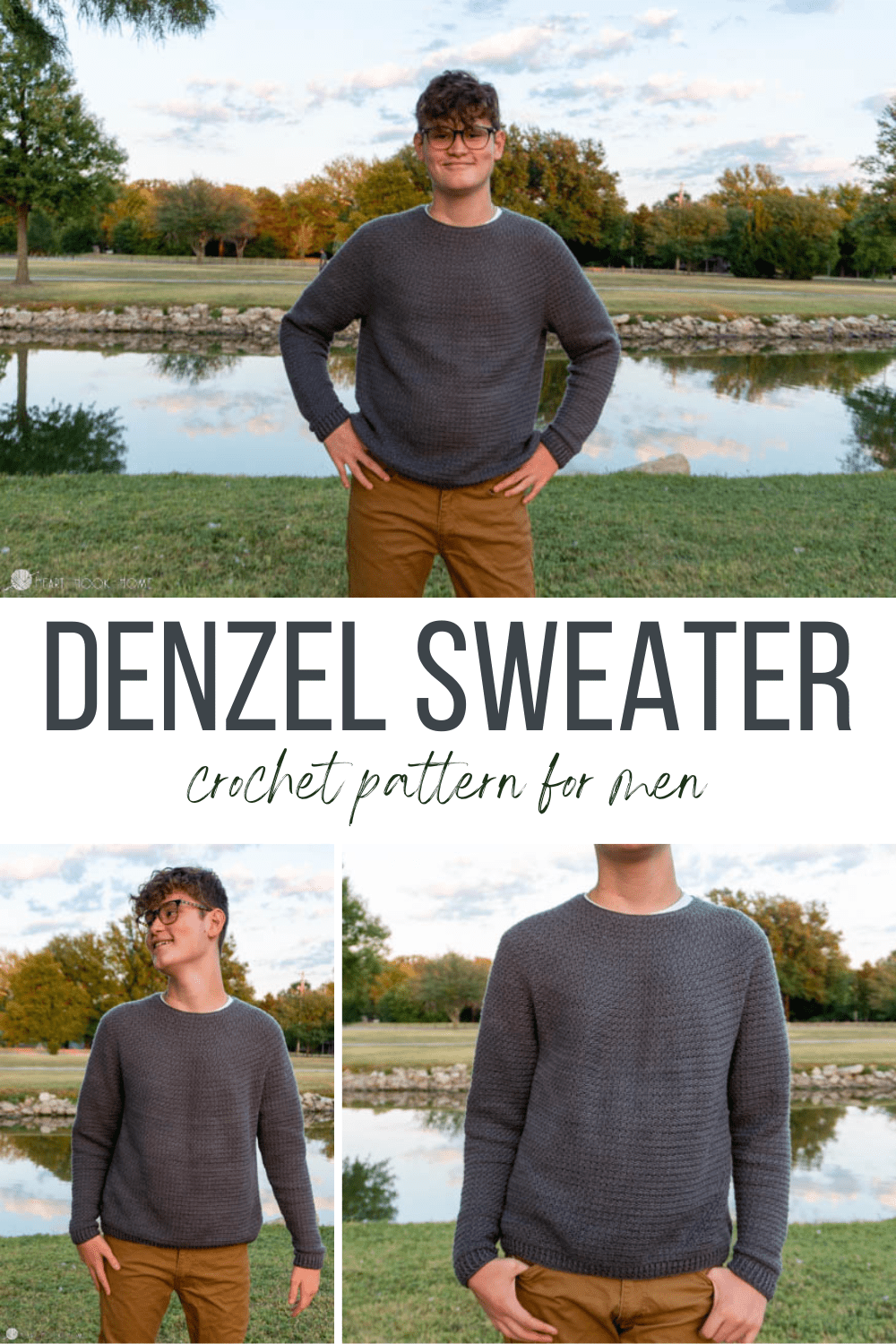 Denzel Sweater Crochet Pattern for Men by Heart Hook Home