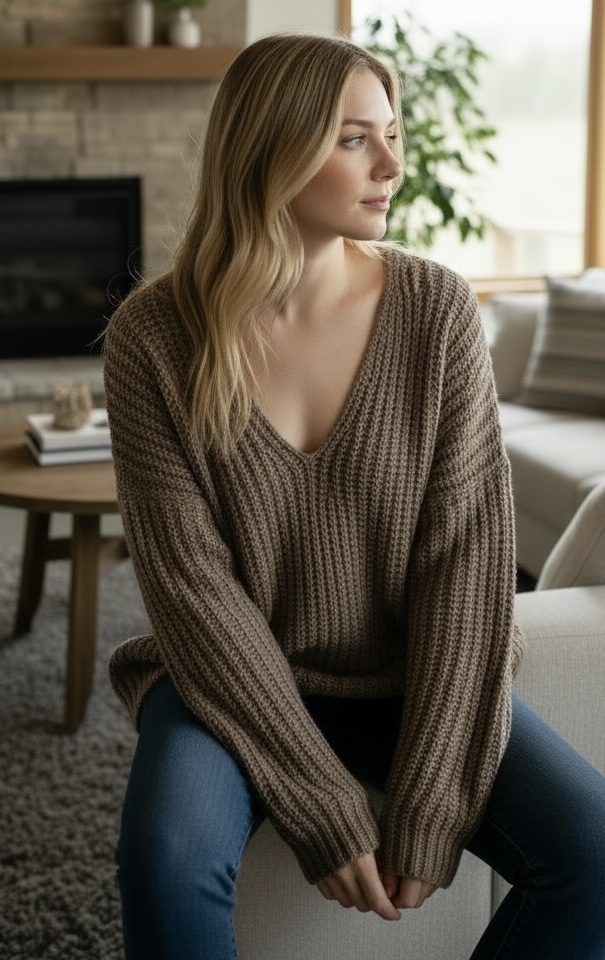 Crochet knit-like sweater