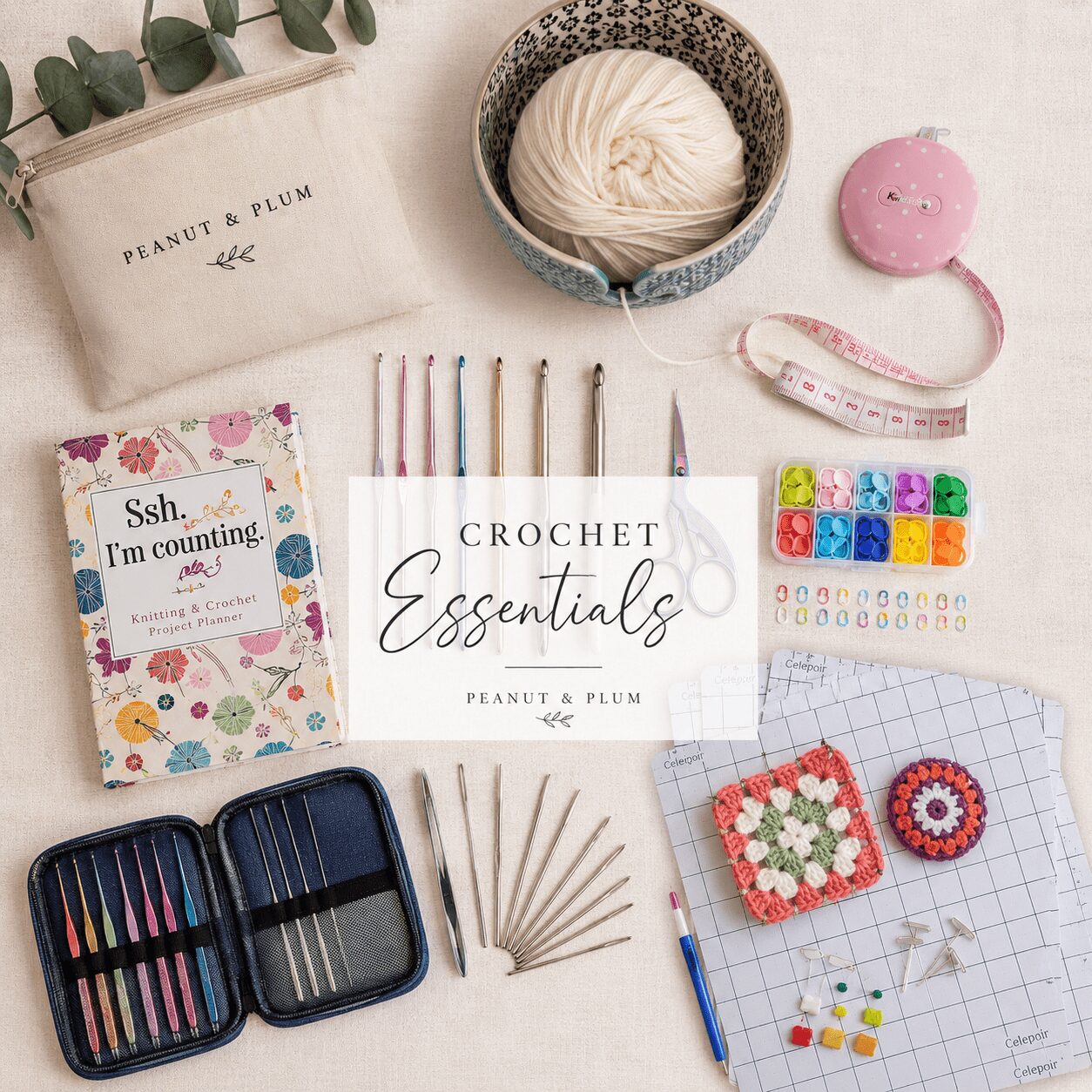 Crochet essential supplies