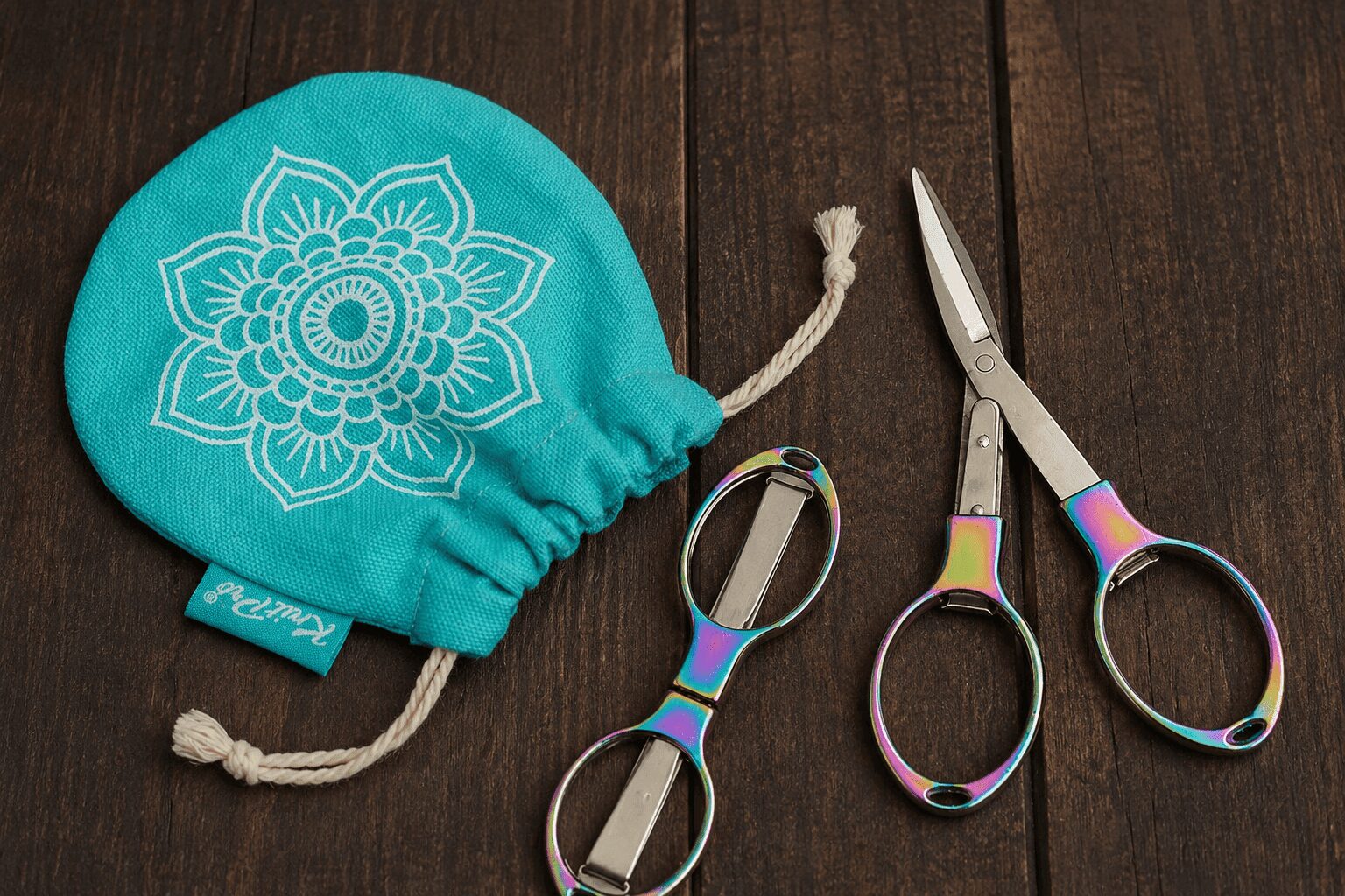 Knitpro mindful collection rainbow folding scissors