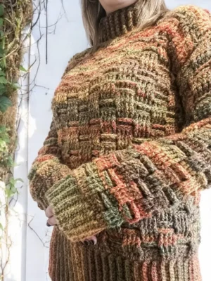 Chunky Weave Stitch Crochet Sweater