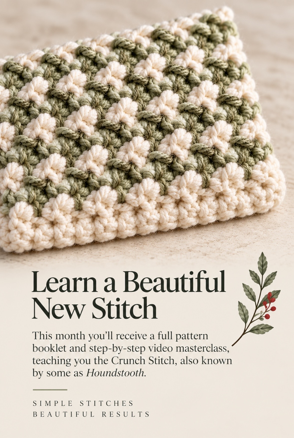 crochet houndstooth crunch stitch
