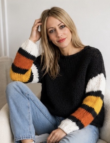 Ember Tunisian crochet sweater photograph