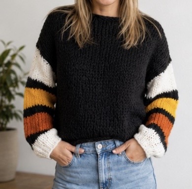 Ember Tunisian crochet sweater photograph