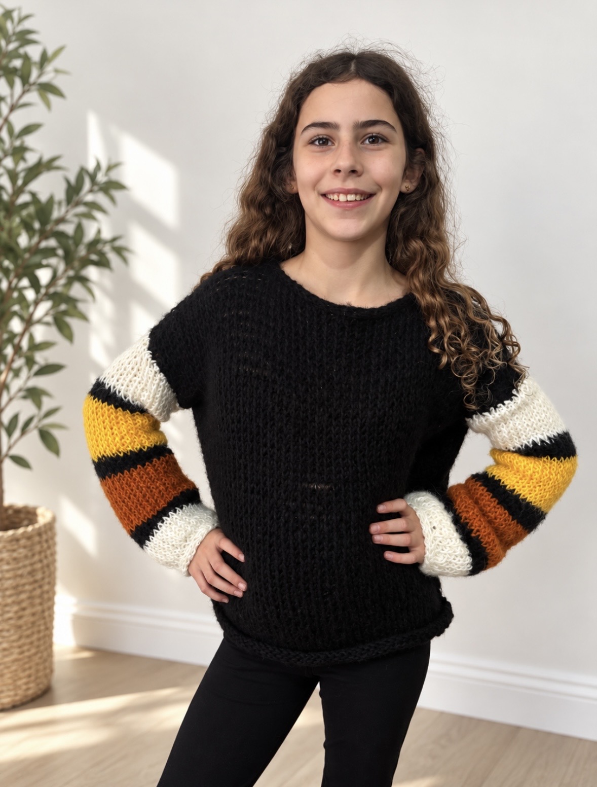 Ember Tunisian crochet sweater photograph