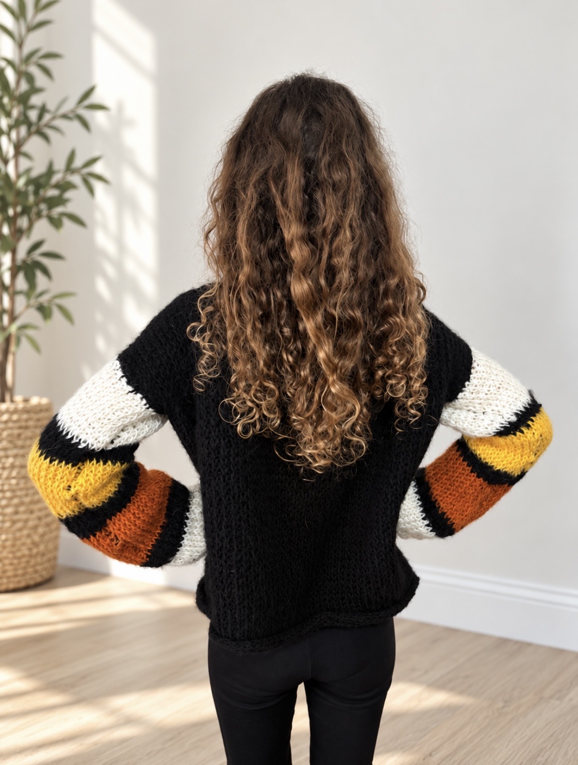 Ember Tunisian crochet sweater photograph